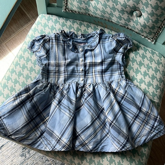 Janie and Jack periwinkle plaid blouse girls size 6 - Picture 5 of 6